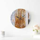 Farbiger Wellblechzaun Große Wanduhr (Zuhause)