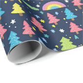 Farbiger Whimsikbaum Geschenkpapier (Rolleneckpunkt)
