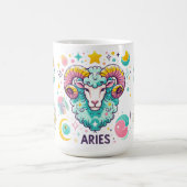 Farbiger Widder-Zodiac-Astrologie-Sternzeichen Kaffeetasse (Mittel)