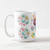 Farbiger Widder-Zodiac-Astrologie-Sternzeichen Kaffeetasse (Links)