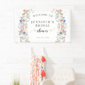 Farbiger Wildblumen-Kranz Brautparty Willkommen Banner (Insitu)