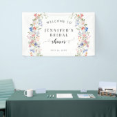 Farbiger Wildblumen-Kranz Brautparty Willkommen Banner (Messeveranstaltung)