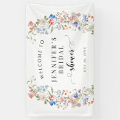 Farbiger Wildblumen-Kranz Brautparty Willkommen Banner (Vertikal)