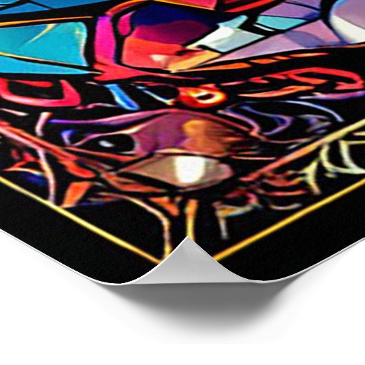 Farbiger Wolf Poster (Ecke)