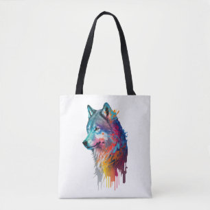 Farbiger Wolf Tasche