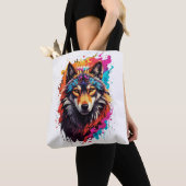 Farbiger Wolf Tasche (Von Nahem)