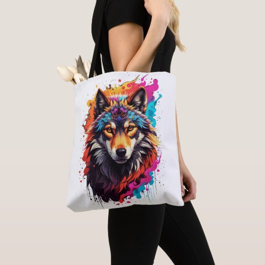 Farbiger Wolf Tasche (Von Nahem)
