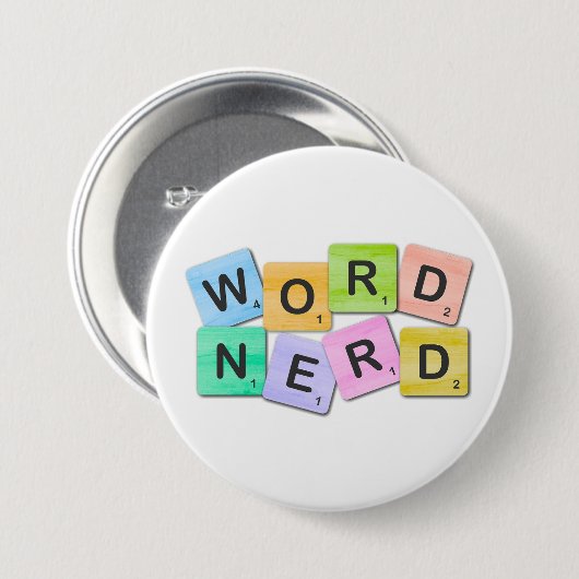 Farbiger Word-Nerd Button (Vorne & Hinten)