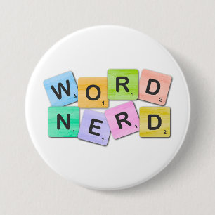 Farbiger Word-Nerd Button