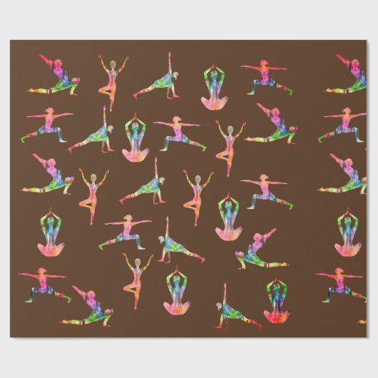 Farbiger Yoga Geschenkpapier (Flach)