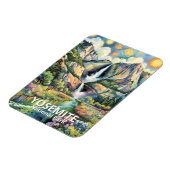 Farbiger Yosemite-Frühlings-Wasserfall-Wanderweg Magnet (Linke Seite)