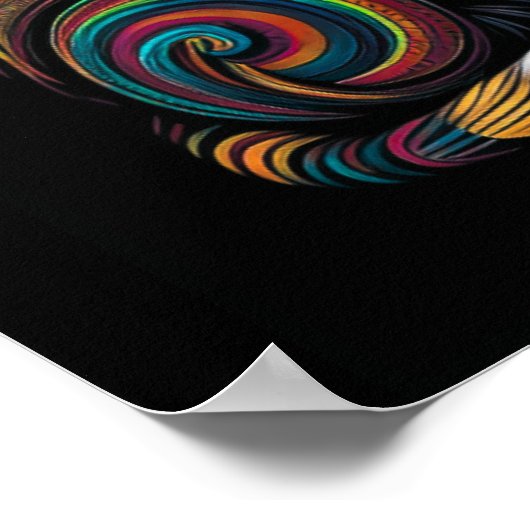 Farbiger Zeichn einer Katze 5:4 Poster (Ecke)