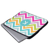 Farbiger Zickzack Monogramm-Sieb Laptopschutzhülle (Vorne Knopf)