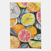 Farbiger Zitrus Geschirrtuch (Vertikal)