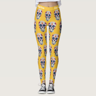Farbiger Zucker Skull Día de los Muertos Leggings