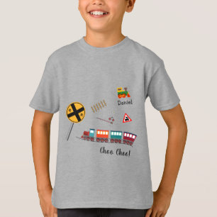 Farbiger Zug Kleiner Junge Vorname Choo Kid T-Shirt