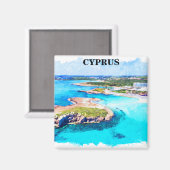 Farbiger zyprischer Strand Magnet (Vorderseite/Rückseite)