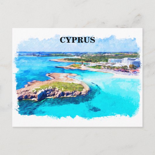 Farbiger zyprischer Strand Postkarte (Vorderseite)