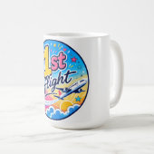 Farbiges 1. Flugzeugsouvenir Kaffeetasse (VorderseiteRechts)