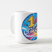 Farbiges 1. Flugzeugsouvenir Kaffeetasse (Vorderseite Links)