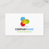 Farbiges 3D-Cube-Logo - kreativ und einzigartig Visitenkarte (Rückseite)