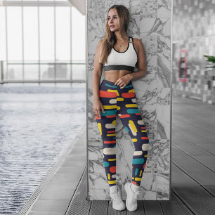 farbiges, abgerundetes Rechteck Leggings