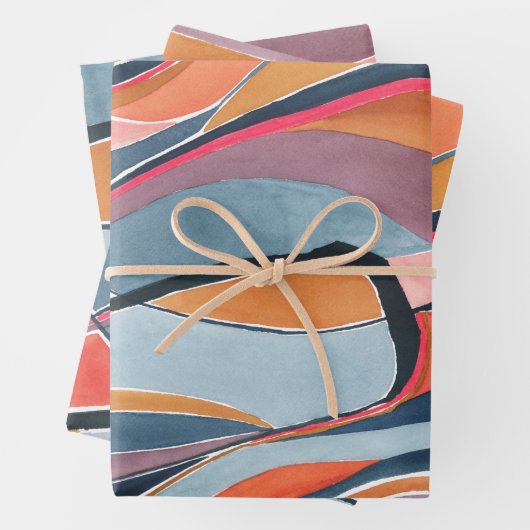 Farbiges Abstrakt Art Wrapping Paper Geschenkpapier Set (Beispiel)