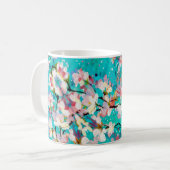 Farbiges Abstrakt geometrisches Hintergrundmuster Kaffeetasse (Vorderseite Links)
