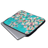 Farbiges Abstrakt geometrisches Hintergrundmuster Laptopschutzhülle (Vorne Knopf)