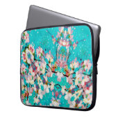 Farbiges Abstrakt geometrisches Hintergrundmuster Laptopschutzhülle (Vorderseite Links)