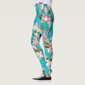 Farbiges Abstrakt geometrisches Hintergrundmuster Leggings (Links)