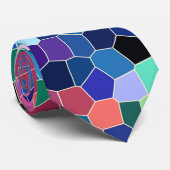 Farbiges Abstrakt geometrisches Mosaikmuster 2 Krawatte (Gerollt)