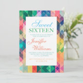 Farbiges Abstrakt geometrisches Muster. Einladung (Stehend Vorderseite)