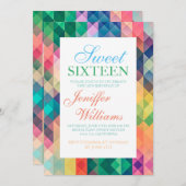 Farbiges Abstrakt geometrisches Muster. Einladung (Vorne/Hinten)