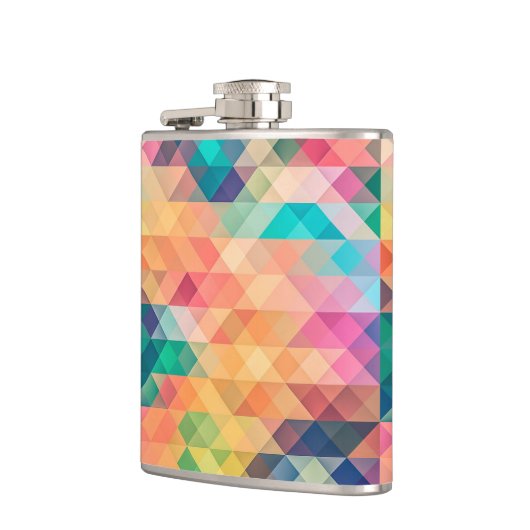 Farbiges Abstrakt geometrisches Muster Flachmann (Links)