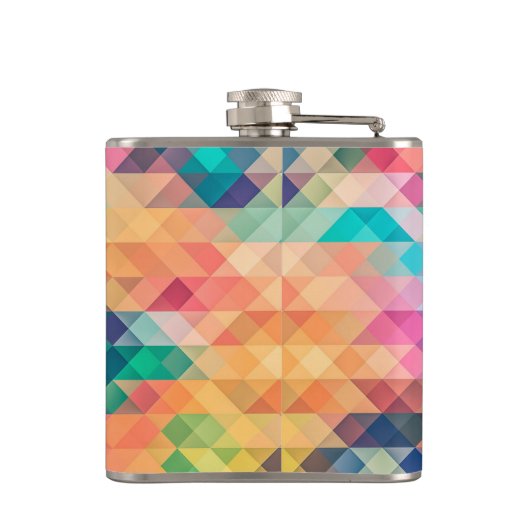 Farbiges Abstrakt geometrisches Muster Flachmann (Rückseite)