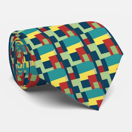 Farbiges Abstrakt geometrisches Muster Krawatte (Gerollt)