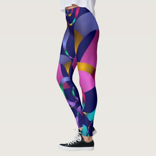 Farbiges Abstrakt geometrisches Muster Leggings (Links)