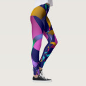 Farbiges Abstrakt geometrisches Muster Leggings (Rechts)