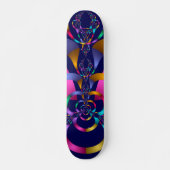 Farbiges Abstrakt geometrisches Muster Skateboard (Vorne)