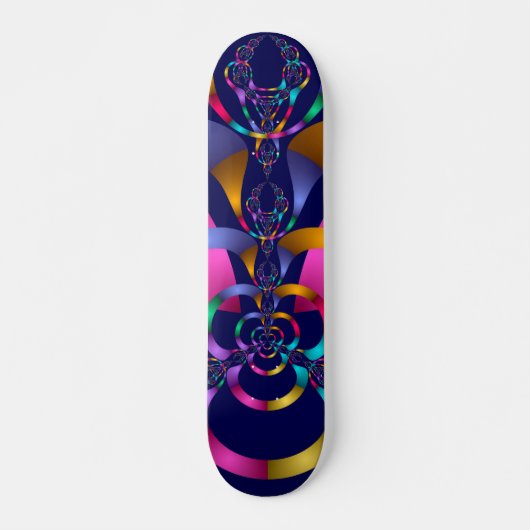 Farbiges Abstrakt geometrisches Muster Skateboard (Vorne)