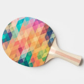 Farbiges Abstrakt geometrisches Muster Tischtennis Schläger (Seitenansicht)