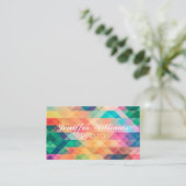Farbiges Abstrakt geometrisches Muster Visitenkarte (Stehend Vorderseite)