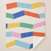 Farbiges Abstrakt geometrisches Zickzack Muster Sherpadecke (Vorderseite)