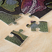 farbiges abstraktes Bild der Blume der Rotlilie Puzzle (Seite)