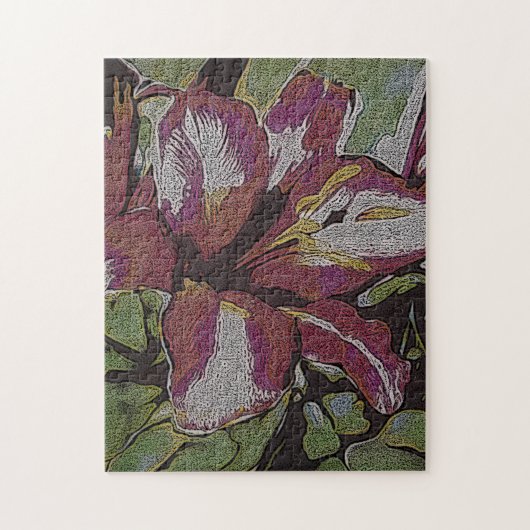 farbiges abstraktes Bild der Blume der Rotlilie Puzzle (Vertikal)