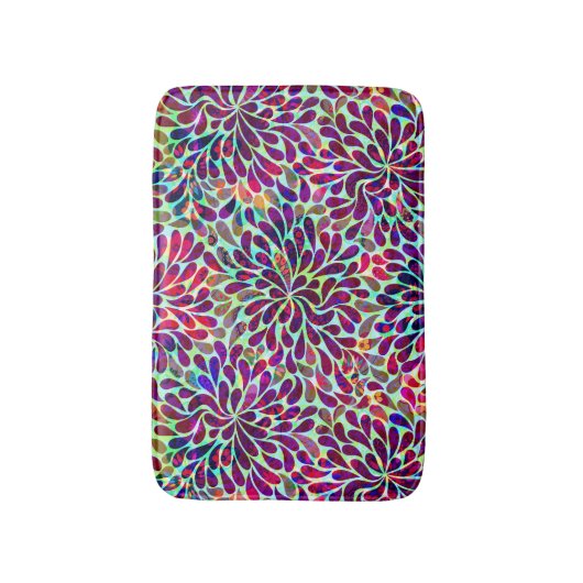 Farbiges Abstraktes Blumendesign Badematte (Vorderseite Vertikal)