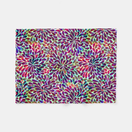 Farbiges Abstraktes Blumendesign Fleecedecke (Vorderseite (Horizontal))