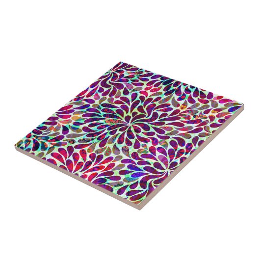 Farbiges Abstraktes Blumendesign Fliese (Seite)