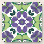 Farbiges Abstraktes Blumendesign Getränkeuntersetzer (Vorderseite)